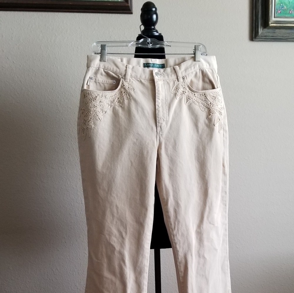 Ralph Lauren Cream Jean's w/Lace